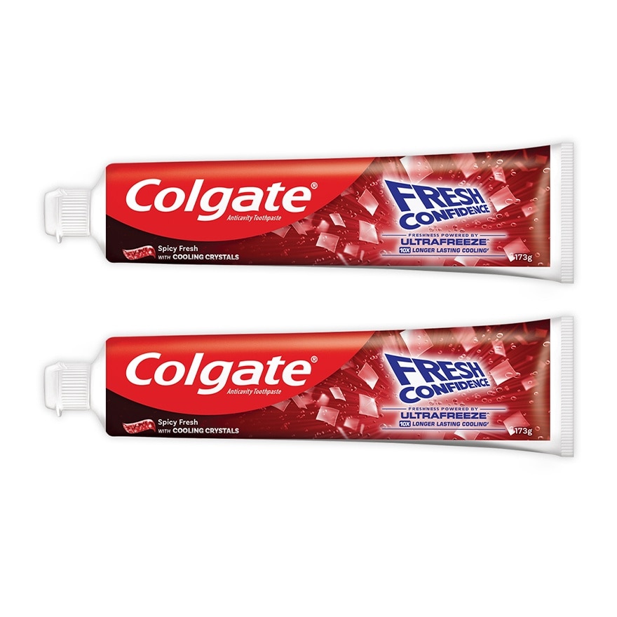 Colgate Fresh Confidence Cooling Crystals Spicy Fresh Toothpaste 173g Twin Pack