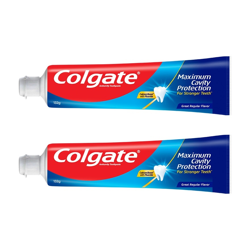 Colgate Maximum Cavity Protection Great Regular Flavor Anti-Cavity Family Toothpaste 132g Twin Pack