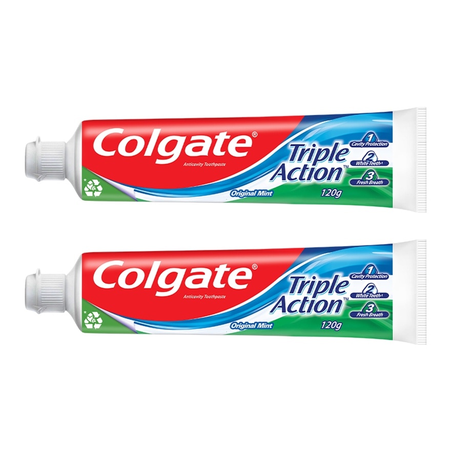 Colgate Triple Action Anti-Cavity Family Toothpaste 120g Twin Pack