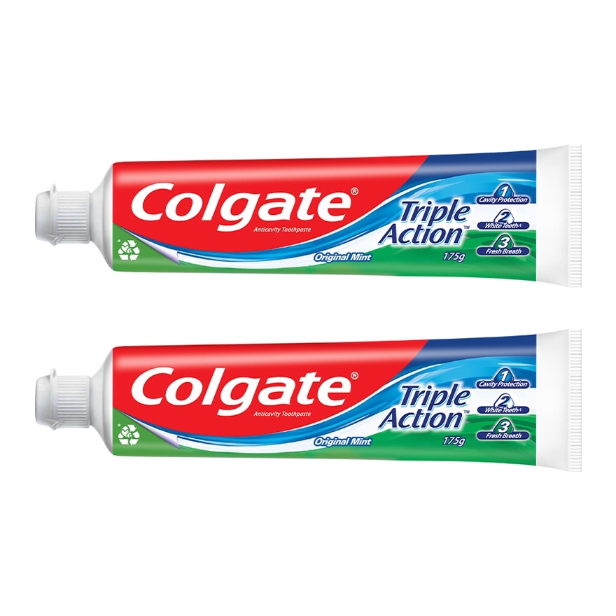 Colgate Triple Action Anti-Cavity Family Toothpaste 175g Twin Pack image