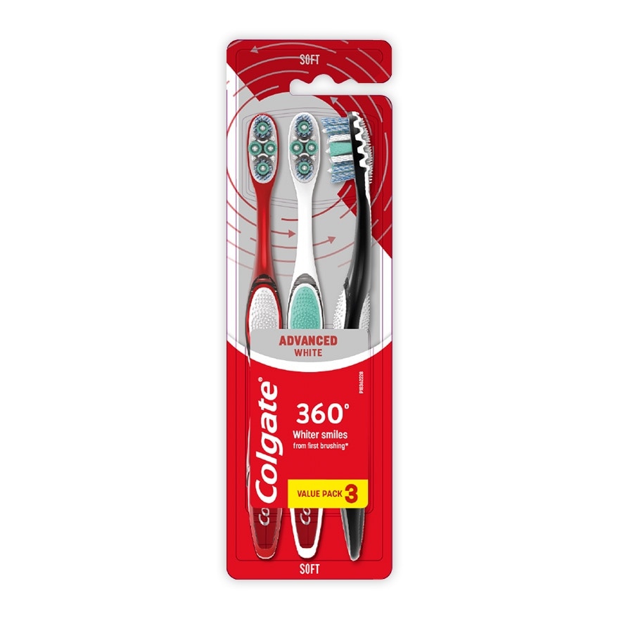 Colgate 360 Advanced White Toothbrush Pack of 3
