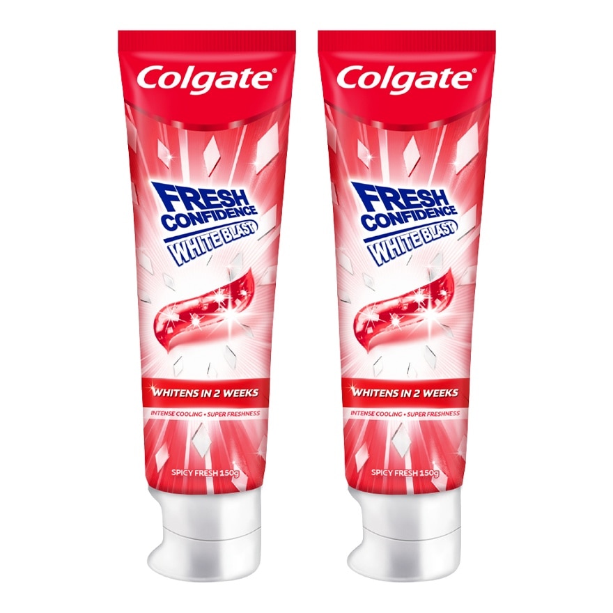 Colgate Fresh Confidence White Blast Spicy Fresh Toothpaste 150g Twin Pack image