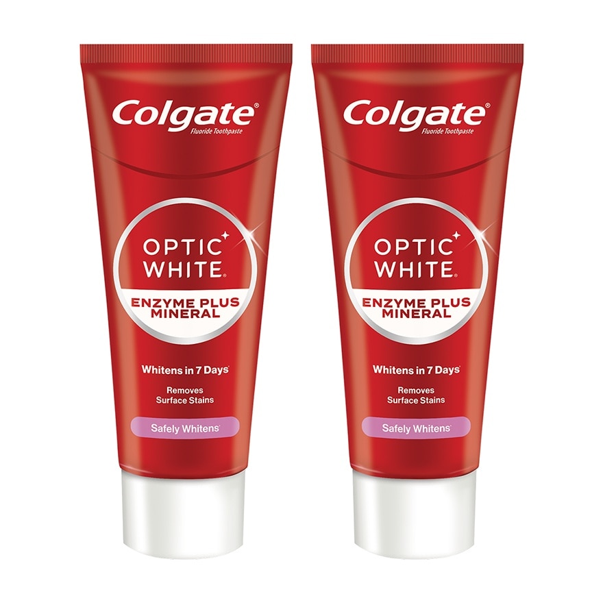 Colgate Optic White Enzyme Whitening Toothpaste 80g Twin Pack