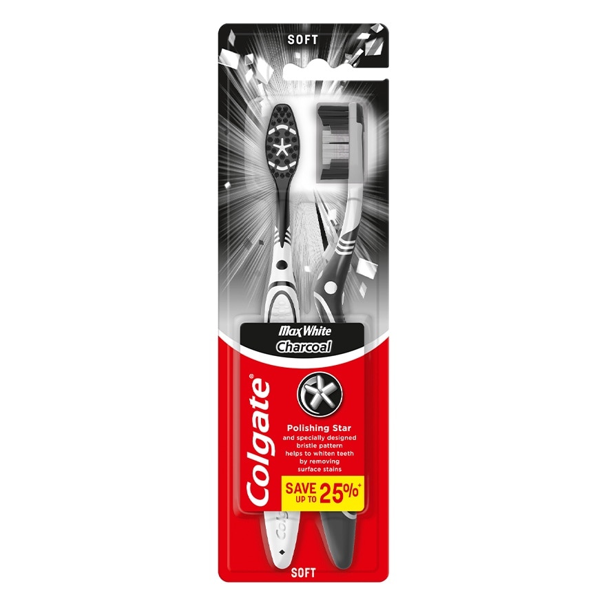 Colgate Max White Charcoal Toothbrush Pack of 2