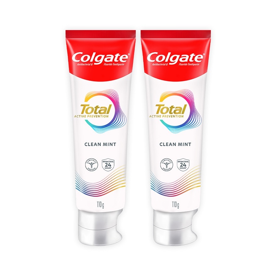 Colgate Total Clean Mint Antibacterial Toothpaste 110g Twin Pack