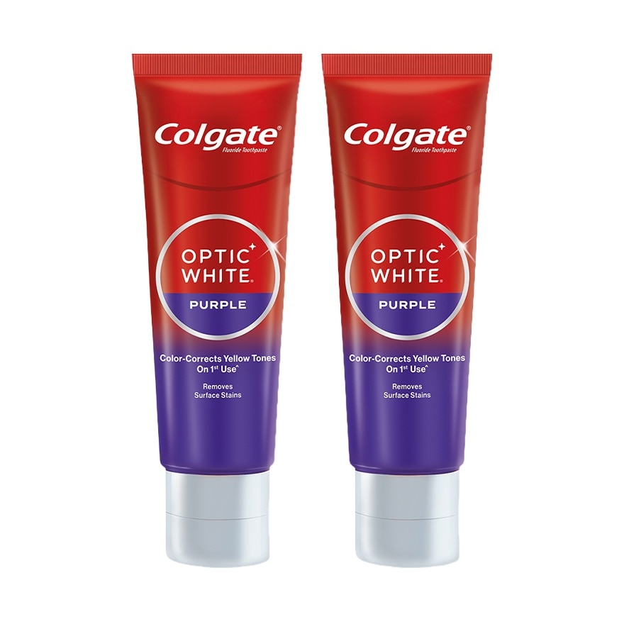 Colgate Optic White Purple Whitening Toothpaste 100g Twin Pack image
