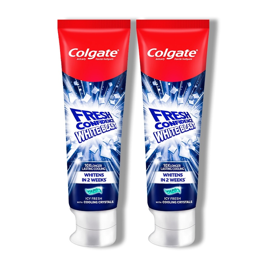 Colgate Fresh Confidence White Blast Icy Fresh Toothpaste 150g Twin Pack image