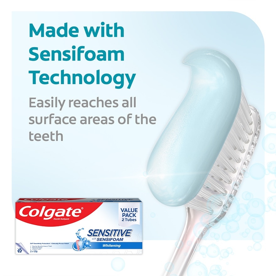 Colgate Sensitive Sensifoam Toothpaste 120g Twin Pack