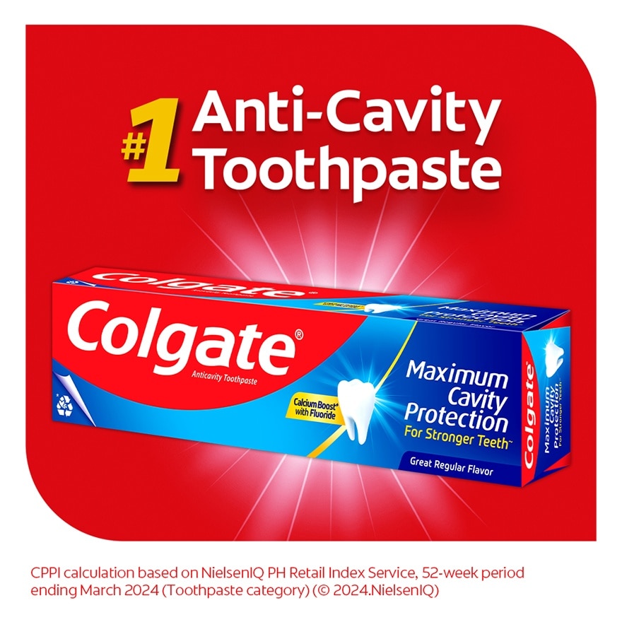 Colgate Maximum Cavity Protection Great Regular Flavor Anti-Cavity Family Toothpaste 132g Twin Pack