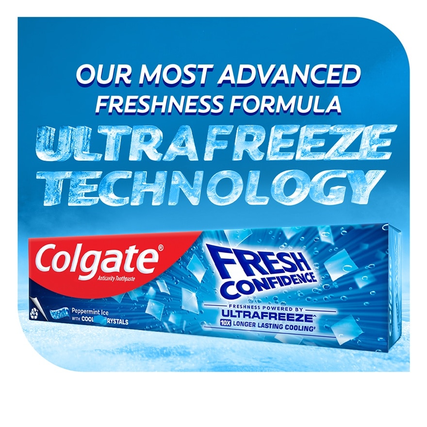 Colgate Fresh Confidence Cooling Crystals Peppermint Ice Toothpaste 120g Twin Pack