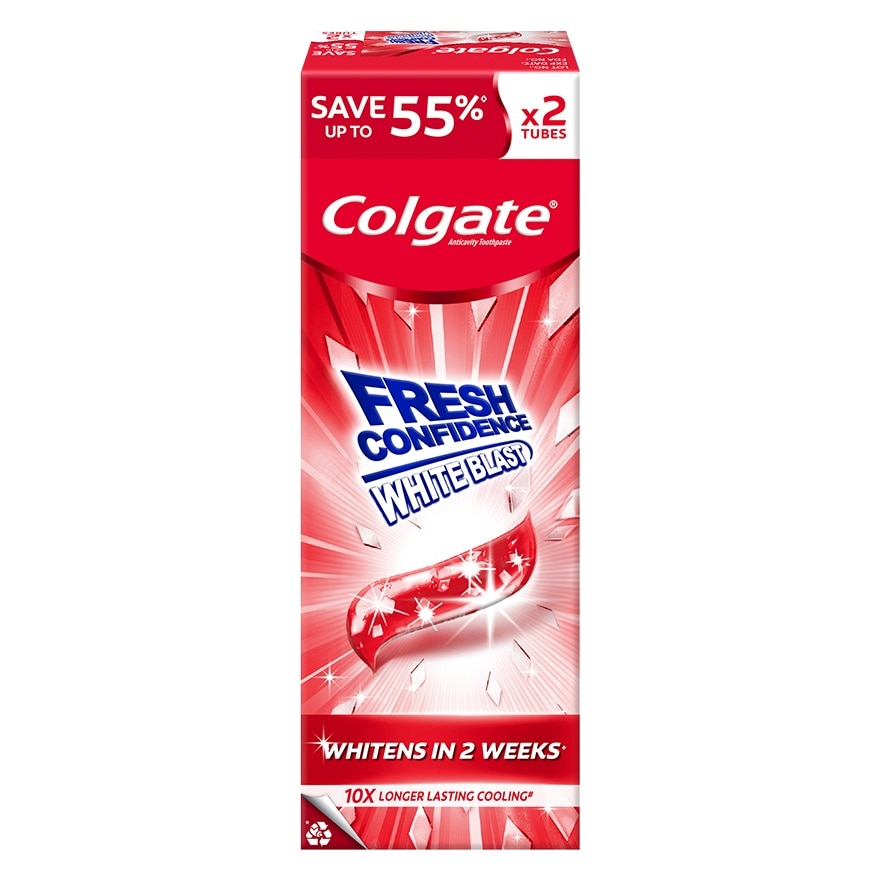 Colgate Fresh Confidence White Blast Spicy Fresh Toothpaste 150g Twin Pack image