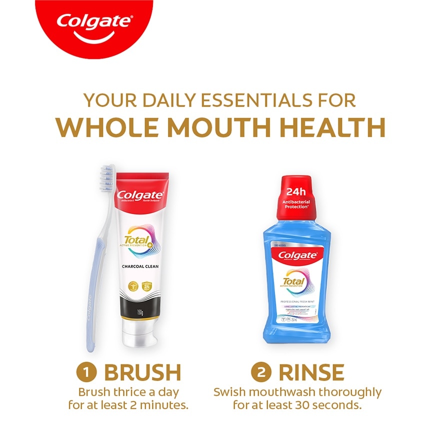 Colgate Total Charcoal Deep Clean Antibacterial Toothpaste 150g Twin Pack
