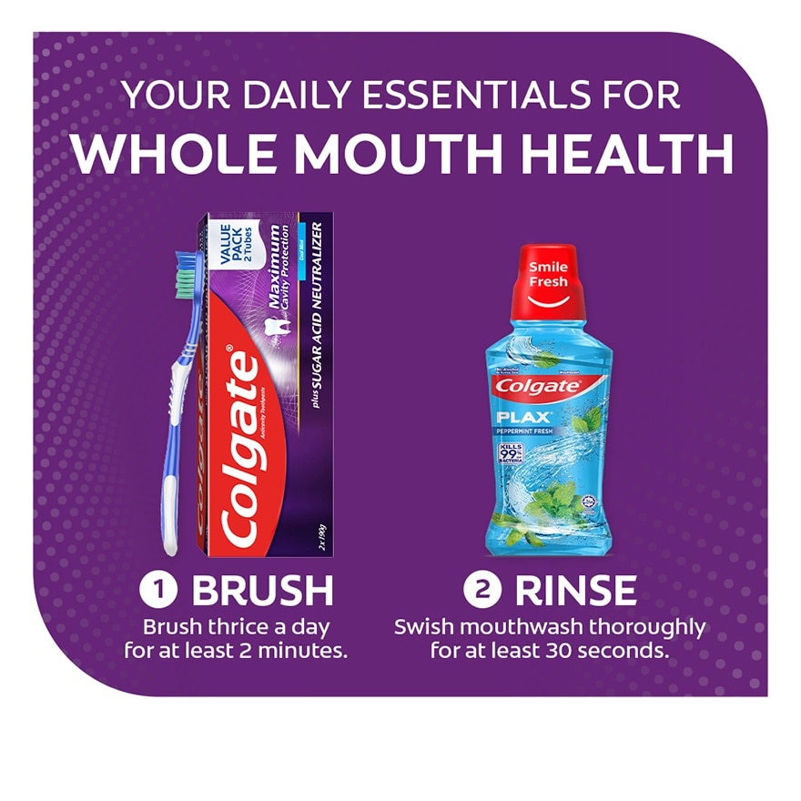 Colgate Maximum Cavity Protection Plus Sugar Acid Neutralizer Anti-Cavity Toothpaste 190g Twin Pack
