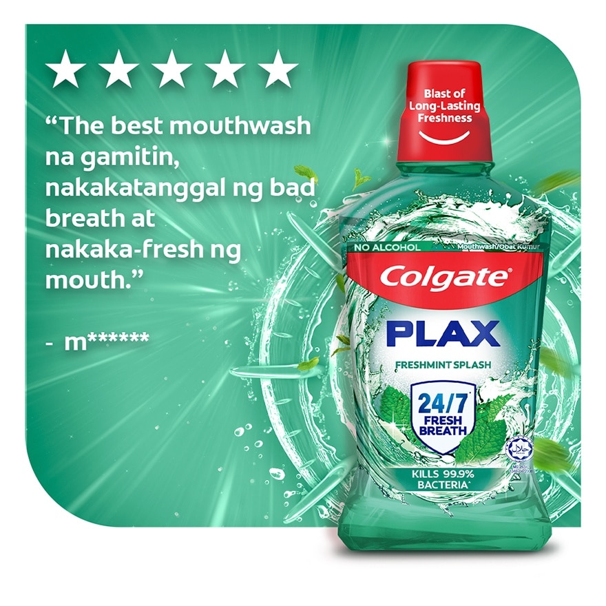 Colgate Plax Freshmint Splash Mouthwash 500mL + Colgate Plax Mouthwash 250mL Value Pack image