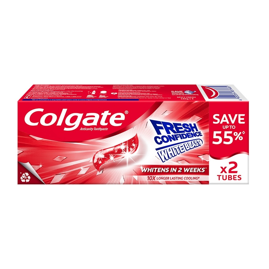 Colgate Fresh Confidence White Blast Spicy Fresh Toothpaste 150g Twin Pack image