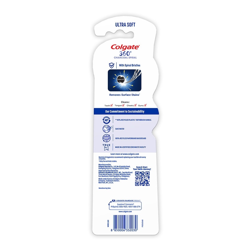Colgate 360 Charcoal Toothbrush Pack of 2