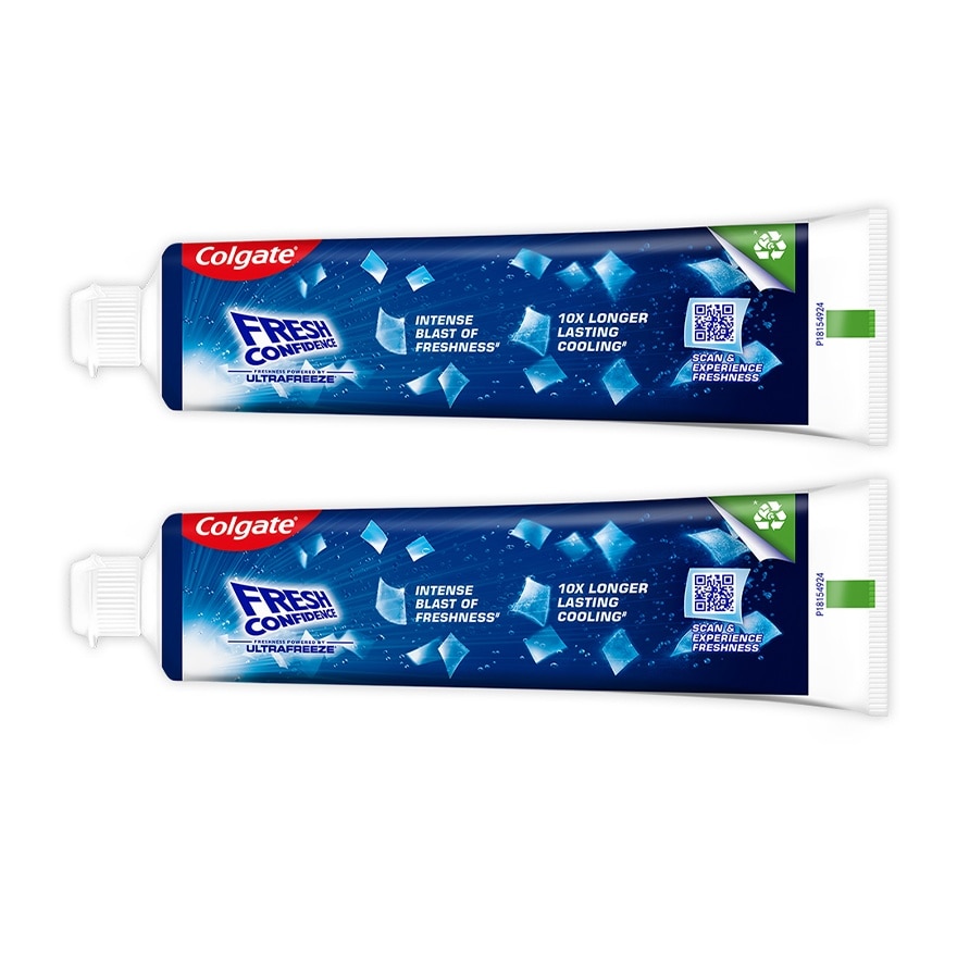 Colgate Fresh Confidence Cooling Crystals Peppermint Ice Toothpaste 120g Twin Pack