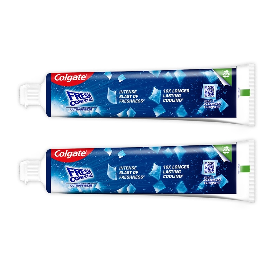 Colgate Fresh Confidence Cooling Crystals Peppermint Ice Toothpaste 173g Twin Pack