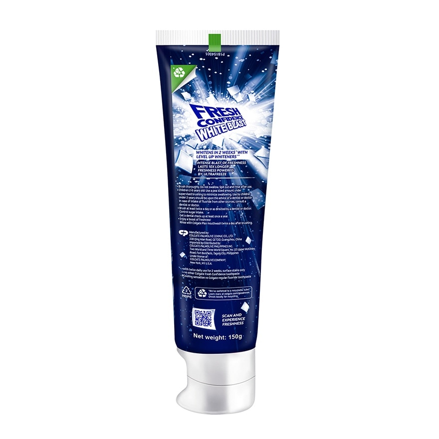 Colgate Fresh Confidence White Blast Icy Fresh Toothpaste 150g Twin Pack image
