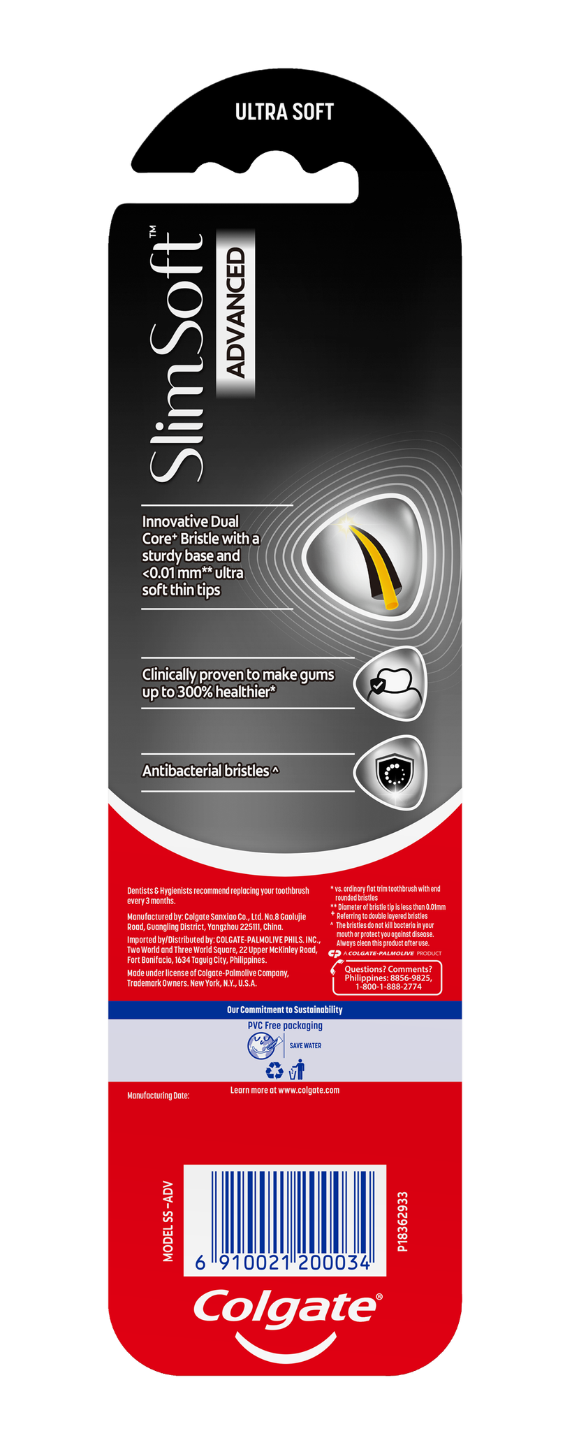 Colgate Slim Soft Advanced Gold Toothbrush Pack of 2 image