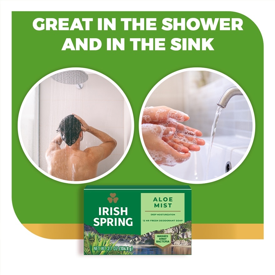 Irish Spring Aloe Mist Body Bar Soap 3.7 oz. image