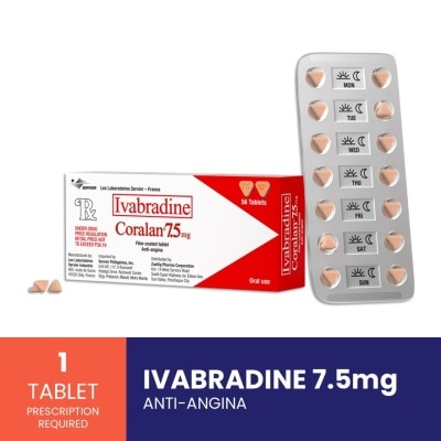 CORALAN - Ivabradine Hydrochloride 7.5mg 1 Film-coated Tablet [PRESCRIPTION REQUIRED] image
