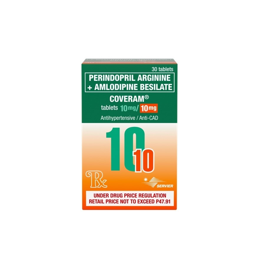 Coveram Perindopril arginine 10mg + Amlodipine 10mg 1 Tablet [Prescription Required] image