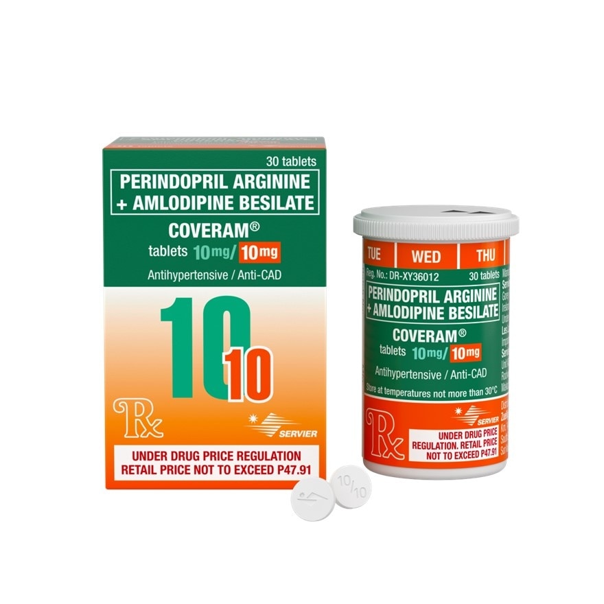 Coveram Perindopril arginine 10mg + Amlodipine 10mg 1 Tablet [Prescription Required] image