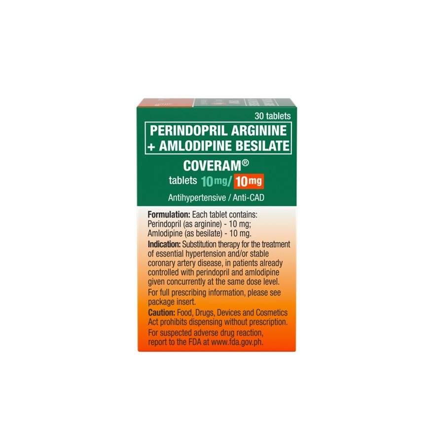 Coveram Perindopril arginine 10mg + Amlodipine 10mg 1 Tablet [Prescription Required] image