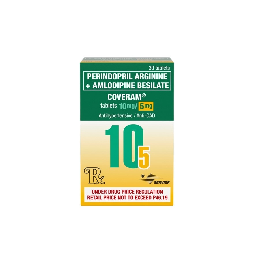 Coveram Perindopril arginine 10mg + Amlodipine 5mg 1 Tablet [Prescription Required] image