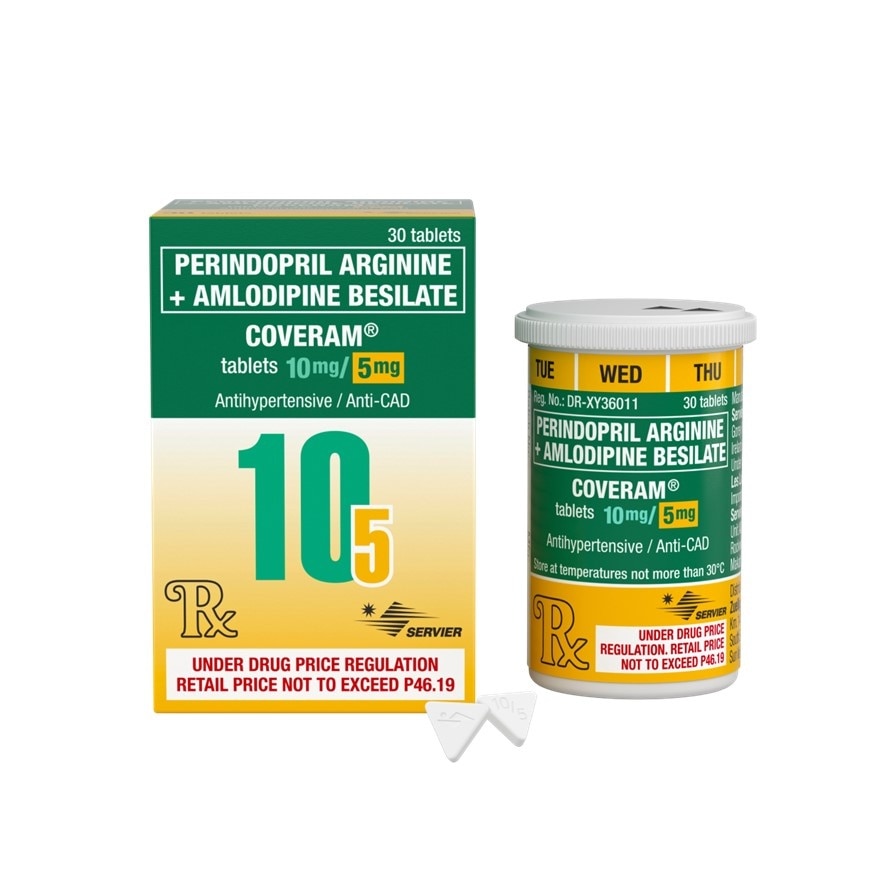 Coveram Perindopril arginine 10mg + Amlodipine 5mg 1 Tablet [Prescription Required] image
