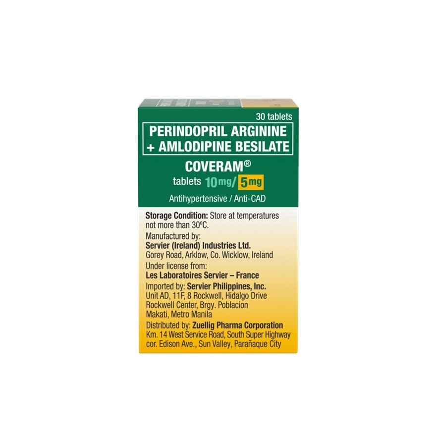 Coveram Perindopril arginine 10mg + Amlodipine 5mg 1 Tablet [Prescription Required] image