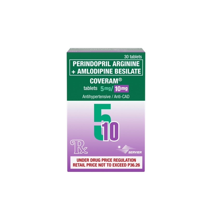 Coveram Perindopril arginine 5mg + Amlodipine 10mg 1 Tablet [Prescription Required] image