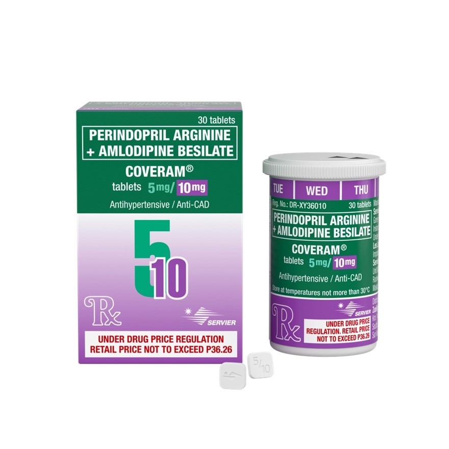Coveram Perindopril arginine 5mg + Amlodipine 10mg 1 Tablet [Prescription Required] image