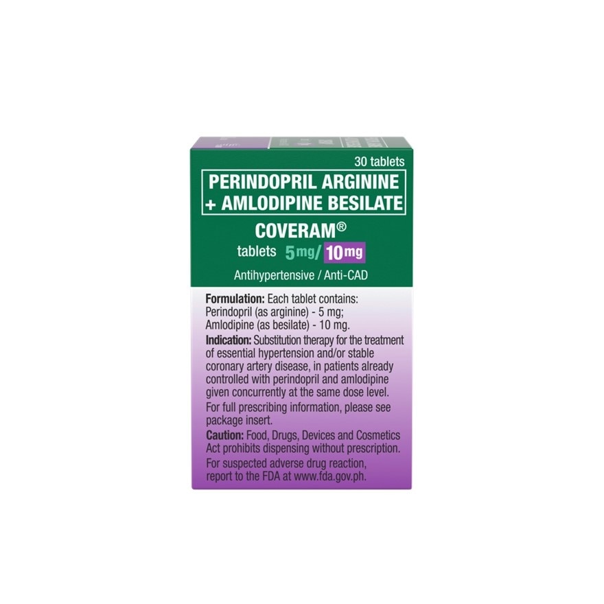 Coveram Perindopril arginine 5mg + Amlodipine 10mg 1 Tablet [Prescription Required] image