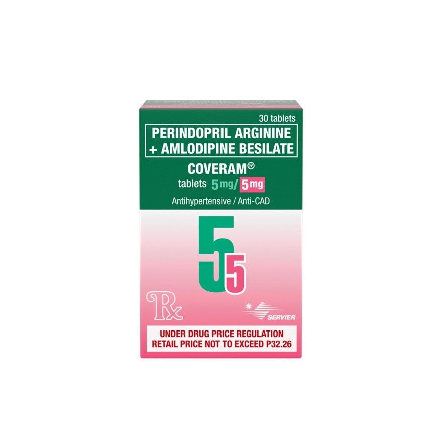 Coveram Perindopril arginine 5mg + Amlodipine 5mg 1 Tablet [Prescription Required] image