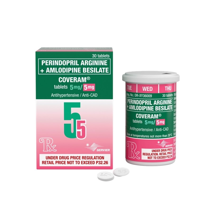 Coveram Perindopril arginine 5mg + Amlodipine 5mg 1 Tablet [Prescription Required] image