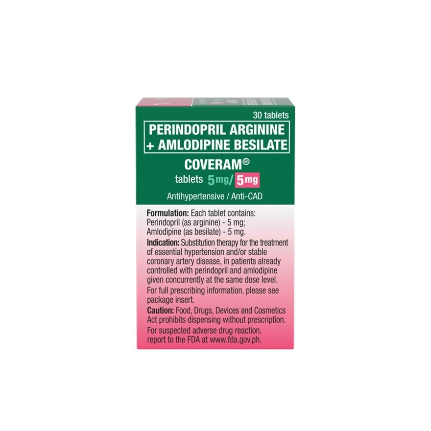 Coveram Perindopril arginine 5mg + Amlodipine 5mg 1 Tablet [Prescription Required] image