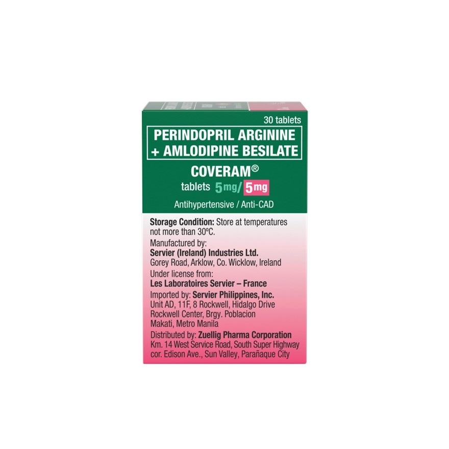 Coveram Perindopril arginine 5mg + Amlodipine 5mg 1 Tablet [Prescription Required] image