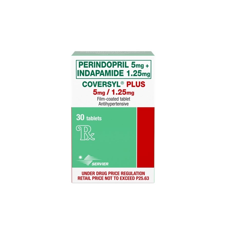 COVERSYL Coversyl Perindopril 5mg+ Indapamide 1.25mg Sold Per Piece [Prescription Required] image