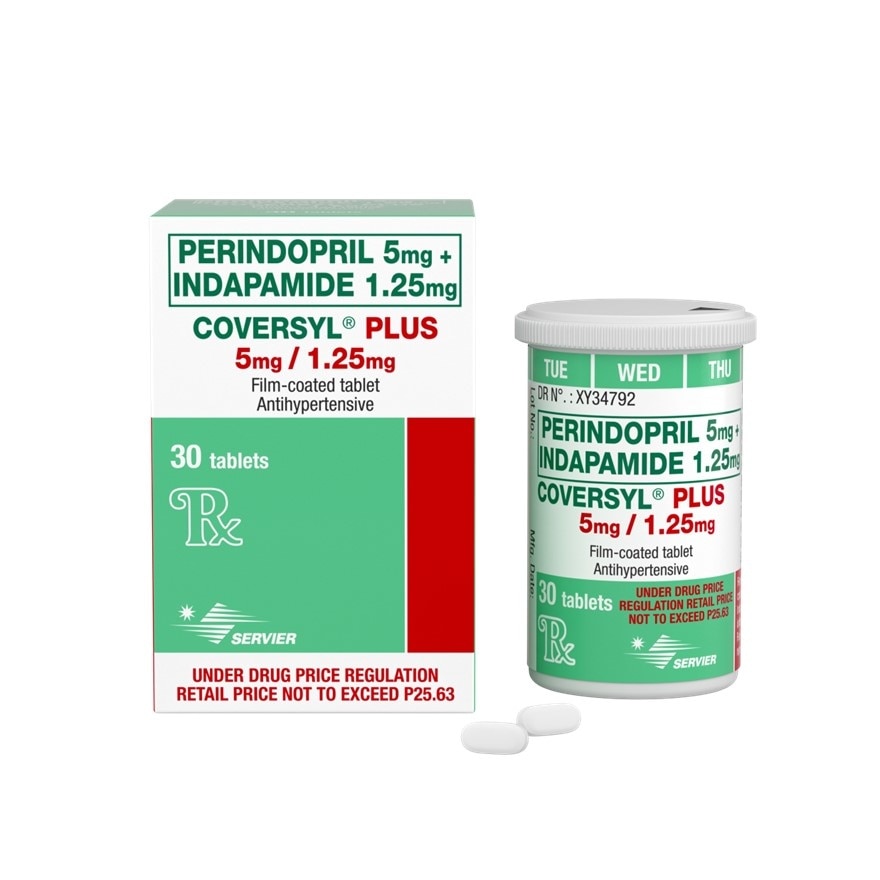 COVERSYL Coversyl Perindopril 5mg+ Indapamide 1.25mg Sold Per Piece [Prescription Required] image