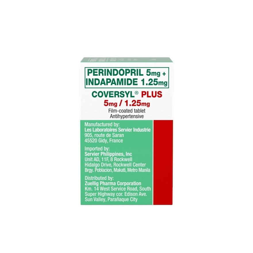 COVERSYL Coversyl Perindopril 5mg+ Indapamide 1.25mg Sold Per Piece [Prescription Required] image