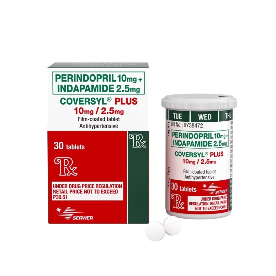 COVERSYL Perindopril Arginine + Indapamide 10mg/2.5mg Sold Per Piece [Prescription Required] image