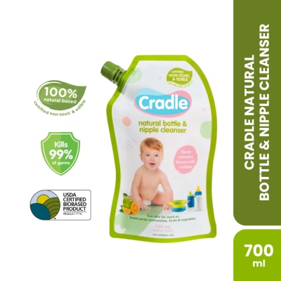CRADLE CRADLE Natural Bottle & Nipple Cleanser 500+200ml Refill Pack