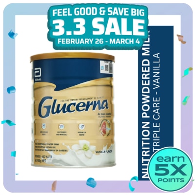 GLUCERNA Glucerna SR Triple Care Vanilla 900g - Powdered Milk - Adult Supplement