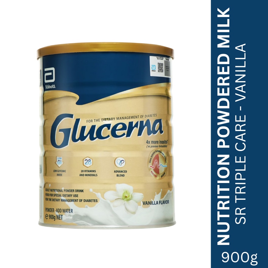 Glucerna SR Triple Care Vanilla 900g - Powdered Milk - Adult Supplement