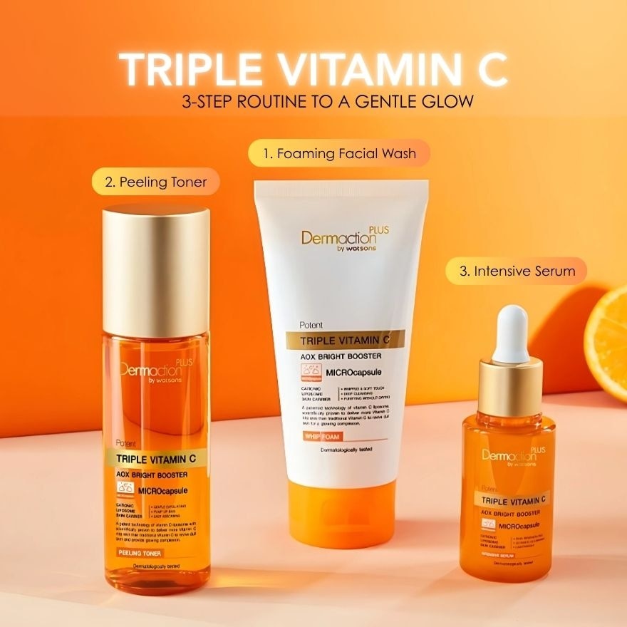 WATSONS Dermaction Plus Vitamin C Facial Peeling Toner 100ml