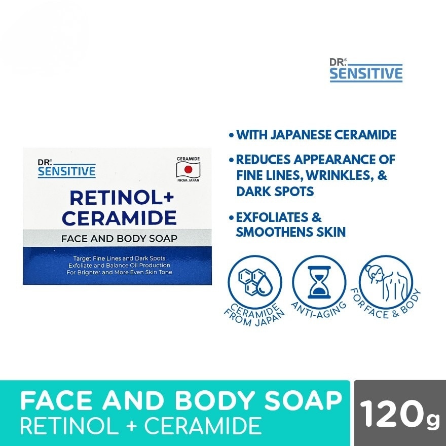 DR SENSITIVE Retinol Plus Ceramide Face And Body Soap 120g