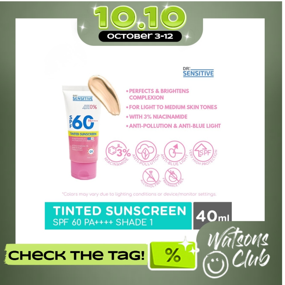 DR SENSITIVE Tinted Sunscreen SPF60++++ Shade 1 40ml image