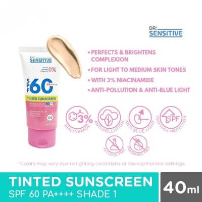 DR SENSITIVE DR SENSITIVE Tinted Sunscreen SPF60++++ Shade 1 40ml